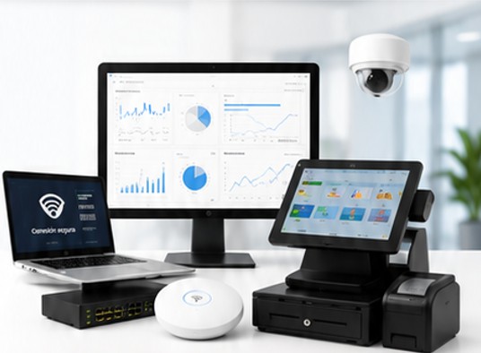 Equipamiento informático, TPV, redes WiFi y videovigilancia para empresas